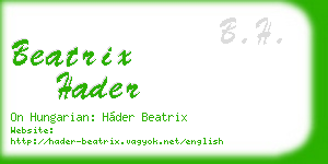 beatrix hader business card